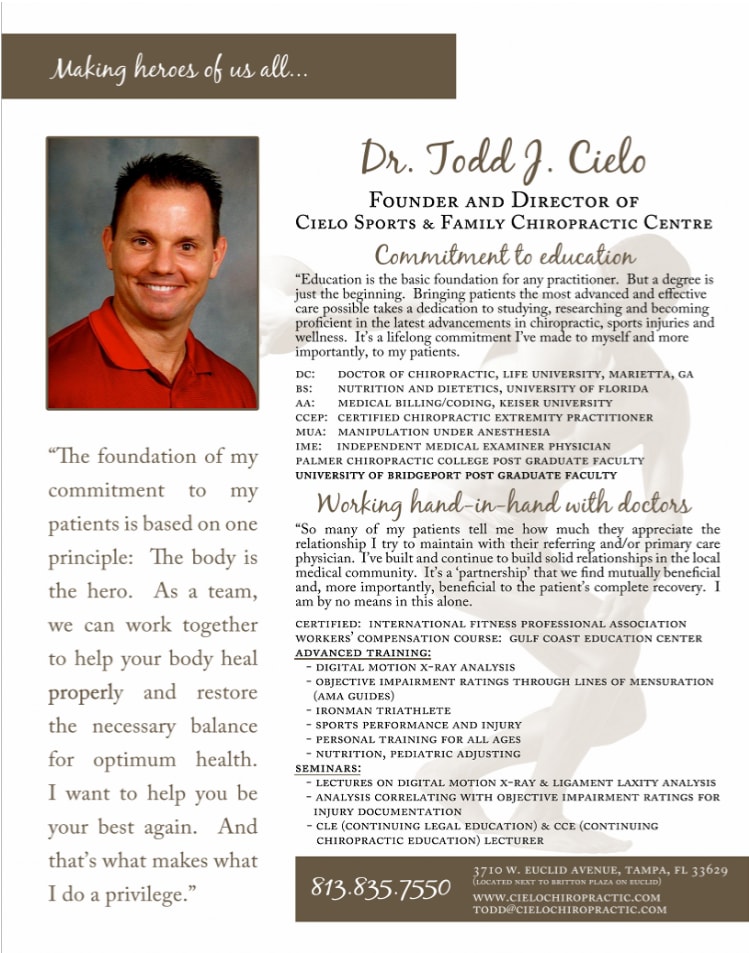 Dr. Todd J Cielo, DC - Tampa, FL - Chiropractor