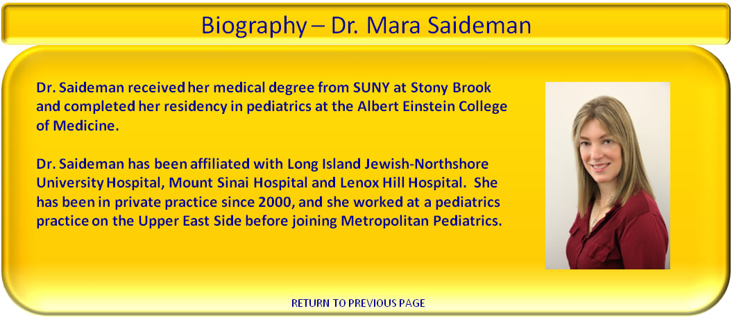 Dr. Mara Rebecca Saideman, MD - New York, NY - Pediatrics